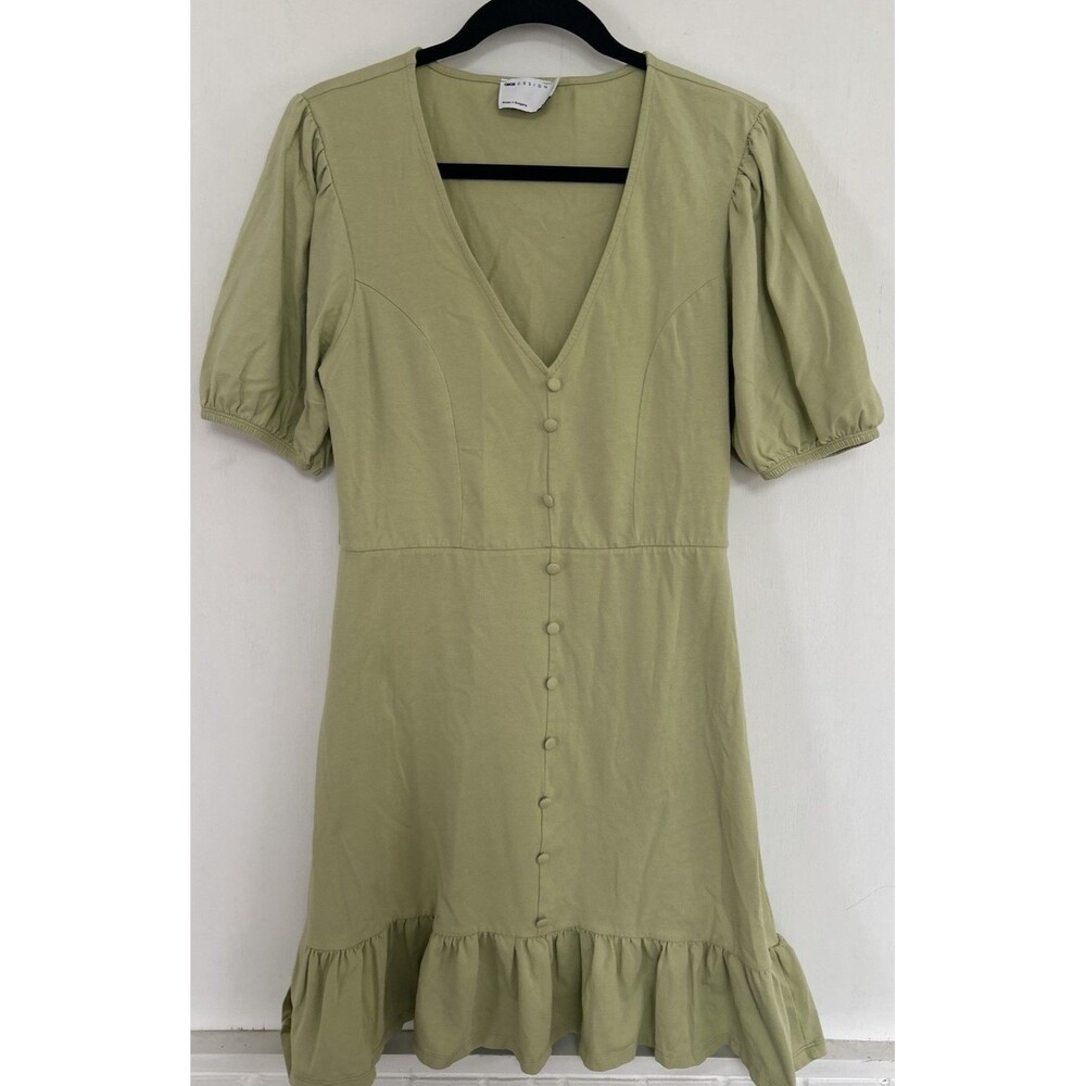 ASOS Women’s Green Puff Sleeves Ruffle Dress Size US 8 Tall